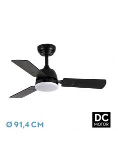 Ventilad Dc Portico 20w Black 3 blades Black/gray 6speed. 3000K,4000K,6500K 2350LM Remote, Memory & Timer 91.4D