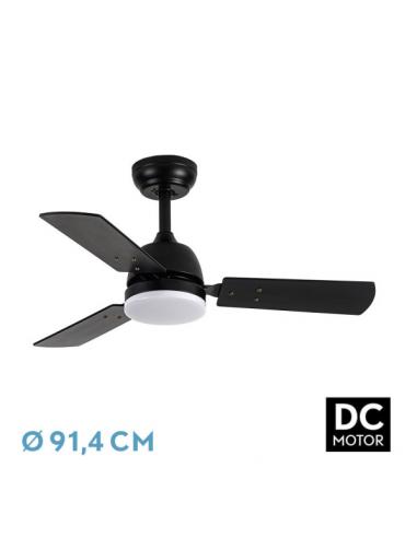 Ventilad Dc Portico 20w Black 3 blades Black/gray 6speed. 3000K,4000K,6500K 2350LM Remote, Memory & Timer 91.4D