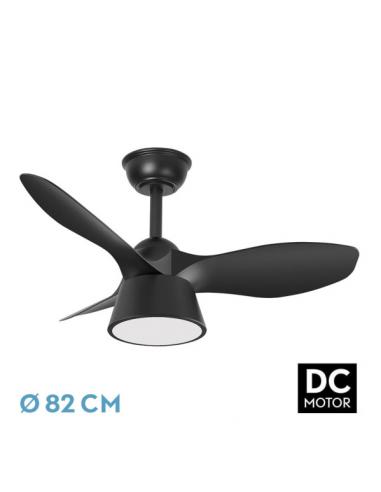 Fan Dc Cubic 36w 2680lm Black 3 Blades 82d 3000k,4500k,6000k,remote+tempor+memory