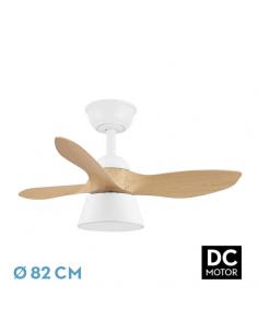 Fan Dc Cubic 36w 2680lm White/beech 3asp 82d 3000k,4500k,6000k,remote+tempor+memory