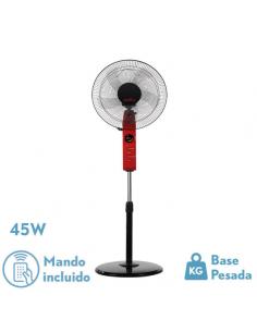 Circus Red/Black 3vel 45w Regx43x40cm Oscillating 5asp.c/ Remote Standing Fan, timer