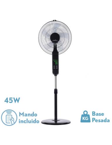 Rodium Black 3vel 45w Regx43x40cm Oscillating 5th Touch Fan with Remote And Timer