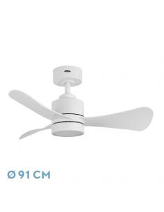 Ventilador Dc Zepelin 18w 1900lm Blanco 3aspas 91d 3000-4000-6500K Remoto,memoria Y Temporizador