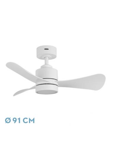 Fan Dc Zeppelin 18w 1900lm White 3 blades 91d 3000-4000-6500K Remote, memory and timer