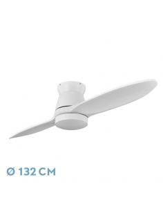 Fan Dc Nordic 24w 2400lm White 2 Blades 132d 3000k,4500k,6000k, Remote+timer+memory