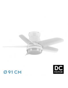 Fan Dc Neutron 24w 2400lm White 5 Blades 91d 3000k,4500k,6000k, Remote+timer+memory