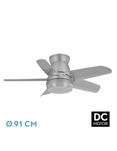 Fan Dc Neutron 24w 2400lm Silver 5 Blades 91d 3000k,4500k,6000k, Remote+timer+memory