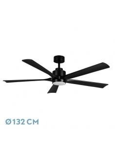 Fan Dc Cairo 24w 2400lm Black 5blades 132d 3000k,4500k,6000k Remote+timer+memory