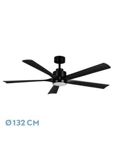 Fan Dc Cairo 24w 2400lm Black 5blades 132d 3000k,4500k,6000k Remote+timer+memory