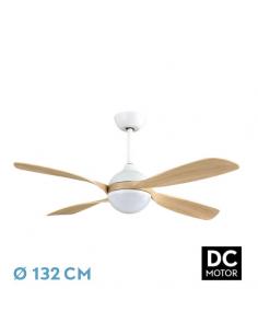 Fan Dc Livorno 30w 3250lm White/beech 132d 4blades 3000k,4500k,6000k, Remote+ Timer+ Memory