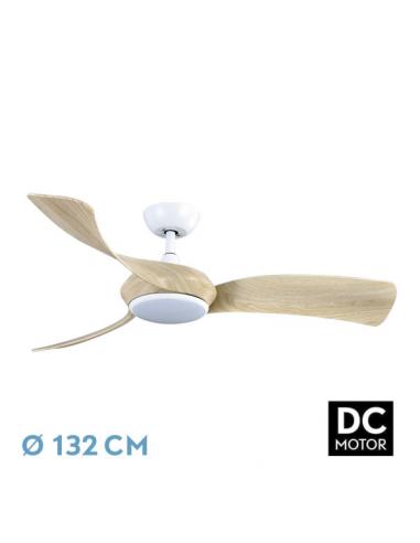 Fan Dc Sardinia 30w 2950lm White/beech 3 blades 3000k,4500k,6000k Adjustable Intensity+ Remote+ Timer+ Memory