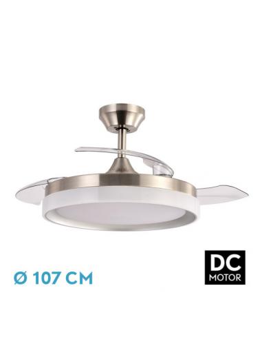 Fan Dc Zenit Nickel 72w 3 detachable blades 107d 7200lm 6vel 3000k,4500k,6000k, Remote+timer+memory