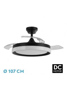 Fan Dc Zenit Black 72w 3 Foldable Blades 107d 7200lm 6vel 3000k,4500k,6000k, Remote+timer+memory