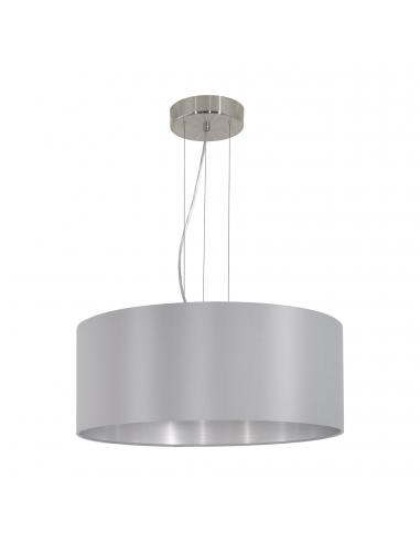 EGLO 31606 - MASERLO Hanging Lamp in Nickel-matte Steel and Textile