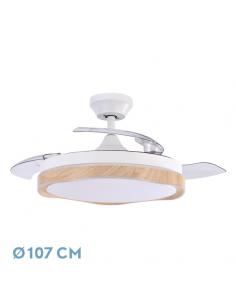 Fan Dc Blondi White/beech 72w 3blades 107d 7200lm 6vel 3000k,4500k,6000k, Remote+timer+memory