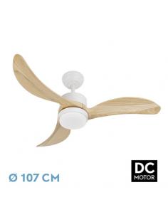 Fan Dc Bembezar 24w White 3 blades Beech 107d 2424 Lm3000-4000-6500k Remote+intensity regulator+timer+memory