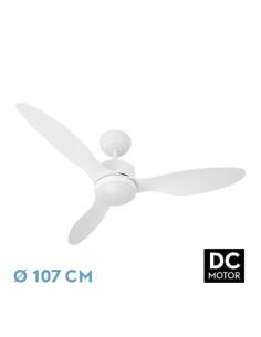 Fan Dc Serpa 24w White 3 blades 6vel 107d 2424 Lm 3000-4000-6500k Remote+intensity regulator+timer+memory