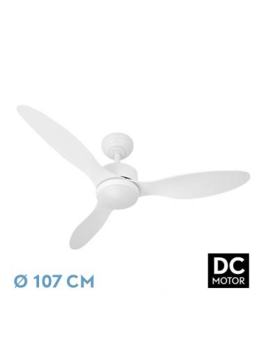 Fan Dc Serpa 24w White 3 blades 6vel 107d 2424 Lm 3000-4000-6500k Remote+intensity regulator+timer+memory