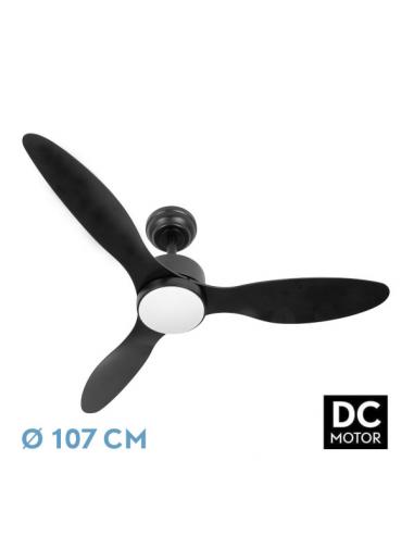 Fan Dc Serpa 24w Black 3blades 6vel 107d 2424lm 3000-4000-6500k Remote+adjustable Intensity+timer+memory