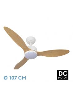 Fan Dc Serpa 24w White 3 blades Beech 107d 2424lm 3000-4000-6500k Remote+intensity regulator+timer+memory