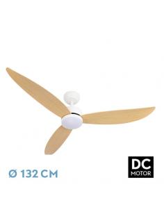Fan Dc Genil 24w White 3 blades Beech 132d 2424lm 3000-4000-6500k Remote+timer+memory