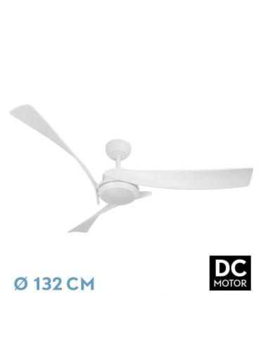 Fan Dc Tarento 24w White 3 blades 6ve 132d 2424 Lm 3000-4000-6500k Remote+adjustable Intensity+timer+memory