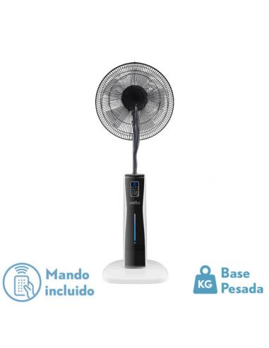 Corvo White/black standing fan 3 Vel.75w.5Asp Nebulizer 125x43x40cm Remote and Timer, 2l Water Tank