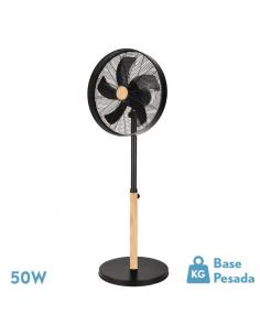 Falcon Black/Beech 3Speed.50w.5 Foot Fan Oscillating And Rotating Blades Regx45x37cm