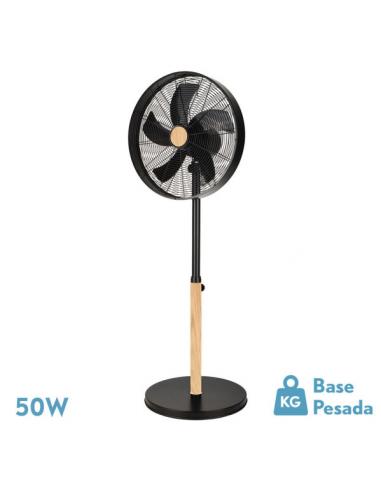 Falcon Black/Beech 3Speed.50w.5 Foot Fan Oscillating And Rotating Blades Regx45x37cm