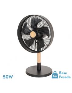 Falcon Black/beech Desktop Fan 3speed.45w 5 Asp. Oscillating And Rotating 59x35x28cm