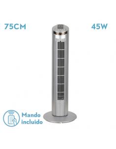 Orbigo Silver Tower Fan 3vel 45w W/Remote Oscillating Timer 75x27x27cm