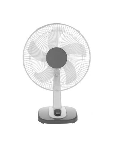 Arroyo Small White/gray Desktop Fan 3vel40w 5 Blades Oscillating And Rotating 55x34x26cm