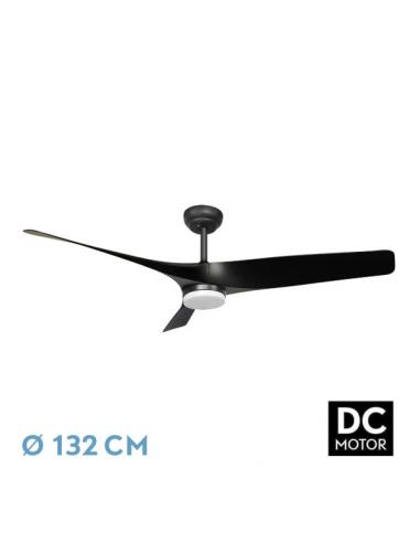 Fan Dc Niger 22w Black 3 blades 132d 6speed. Adjustable Intensity 2180lm 3000k,4000k,6000k Remote+timer+memory