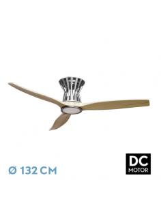 Fan Dc Baltir 18w Nickel/beech 3blades132d Adjustable Intensity 2250lm 3000k,4000k,6000k Remote+timer+memory
