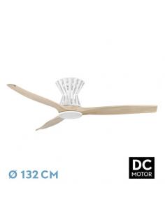 Fan Dc Baltir 18w White/beech 3 blades 132d Adjustable Intensity 2250lm 3000k,4000k,6000k Remote+timer+memory