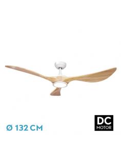 Fan Dc Viana 18w White/beech 3 blades 132d Adjustable Intensity 2250lm 3000k, 4000k, 6000k Remote+ Timer+ Memory