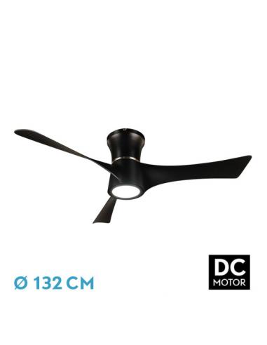 Fan Dc Tianas 18w Black 3 blades 132d Adjustable Intensity 2250lm 3000k,4000k,6000k Remote+timer+memory