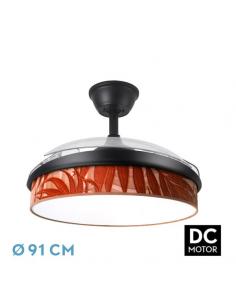 Fan Dc Moda 72w Black/leaf Boiler 91d 3blades 7200lm 3000k, 4000k, 6000k Remote+ Memory+ Timer