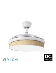 Fan Dc Moda 72w White/Light Reed 91d 3blades 7200lm 3000-4000-6000k Remote+ Memory+ Timer