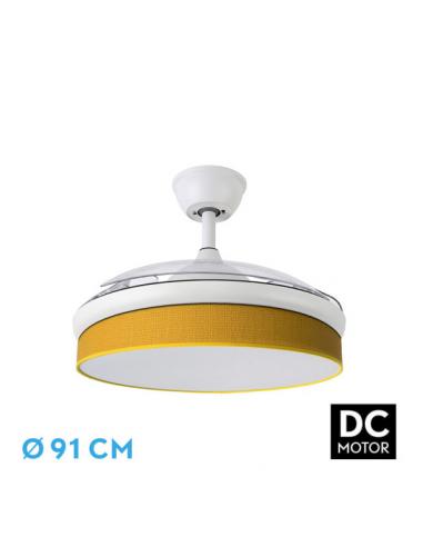 Fan Dc Moda 72w White/yellow 91d 3 blades 7200lm 3000-4000-6000k Remote+ Memory+ Timer