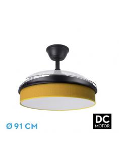 Fan Dc Moda 72w Black/yellow 91d 3 blades 7200lm 3000-4000-6000k Remote+ Memory+ Timer