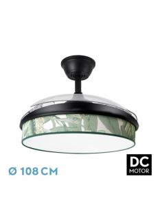 Fan Dc Moda 72w Black/Green Leaf 108d 3blades 7200lm 3000k,4000k,6000k Remote+memory+timer