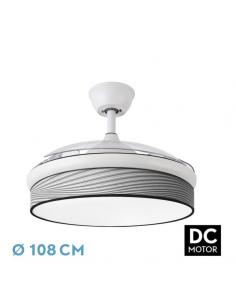 Fan Dc Moda 72w White/groove Gray 108d 3blades 7200lm 3000k,4000k,6000k Remote+memory+timer
