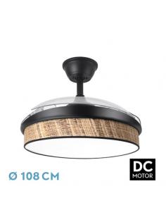 Fan Dc Moda 72w Black/Dark Reed 108d 3blades 7200lm 3000k,4000k,6000k Remote+memory+timer