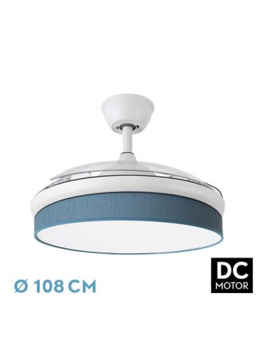 Fan Dc Moda 72w White/blue 108d 3blades 7200lm 3000k,4000k,6000k Remote+memory+timer
