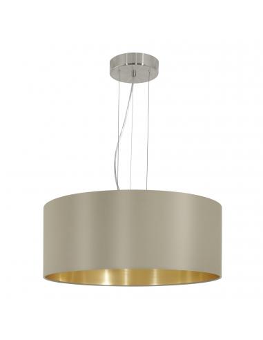 EGLO 31607 - MASERLO Hanging Lamp in Nickel-matte Steel and Textile