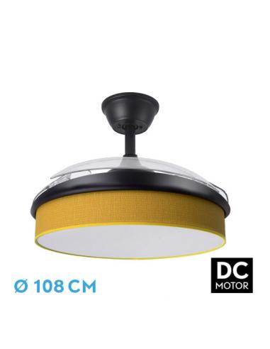 Fan Dc Moda 72w Black/yellow 108d 3blades 7200lm 3000-4000-6000k Remote+memory+timer