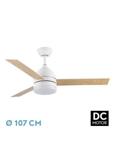 Fan Dc Legio 26w White 3 blades White/beech 107d 2950lm 3000-4000-6000k Remote+memory+timer