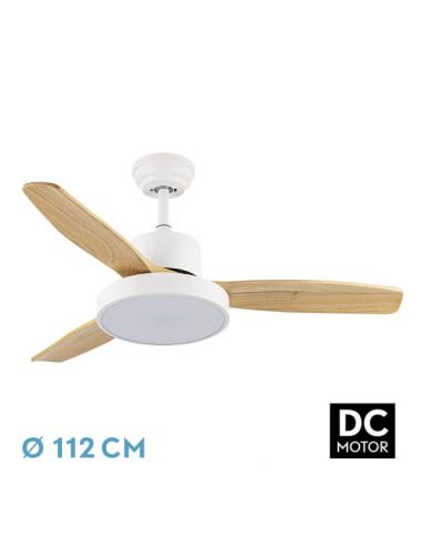 Fan Dc Kavala 48w White 3 blades Beech 112d 6speeds 4078lm 3000-4000-6000k Remote+memory+timer