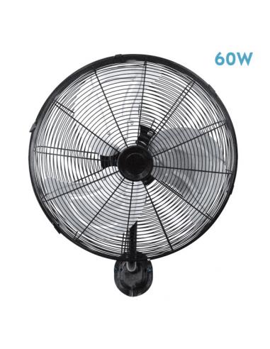 Arrecife 60w Black/Silver Wall Fan 40d 3 Speeds Adjustable And Oscillating